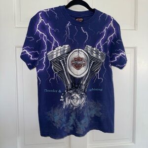Harley-Davidson Purple Tee with Lightning Graphic